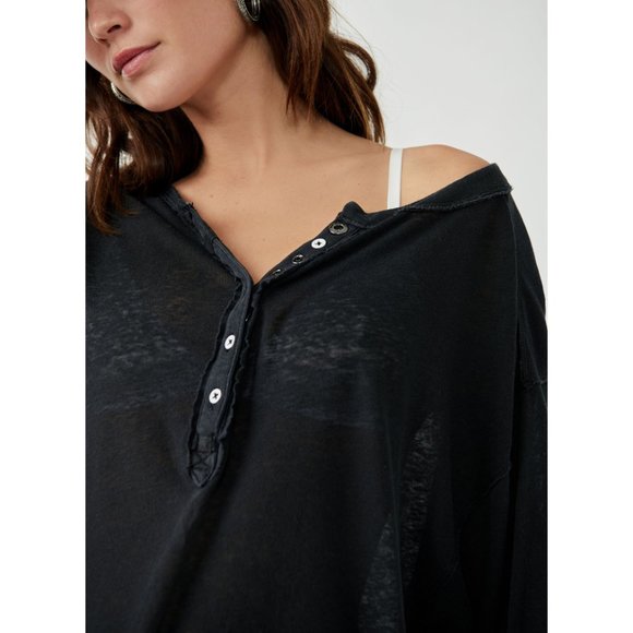 FREE PEOPLE Care FP Maribell Henley / Black - Picture 2 of 6